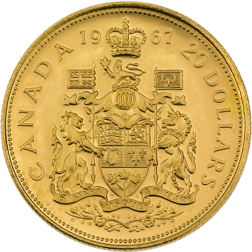 Pre-Owned 1967 Canadian 100th Anniversary Confederation $20 Dollar Gold Coin