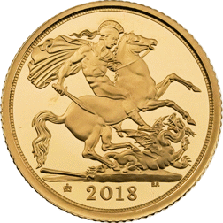 Pre-Owned 2018 UK Half Sovereign Proof Gold Coin