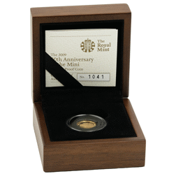 Pre-Owned 2009 Alderney 50th Anniversary of the Mini £1 Proof Gold Coin