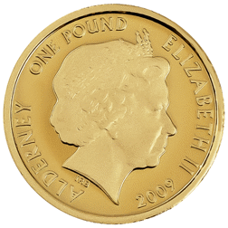 Pre-Owned 2009 Alderney 50th Anniversary of the Mini £1 Proof Gold Coin