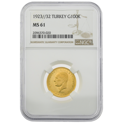 Pre-Owned 1923 Turkish 100 Kurush Gold Coin - NGC Graded MS 61 - 2096370-020