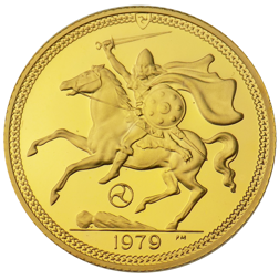 Pre-Owned 1979 Isle of Man Half Sovereign Proof Design Gold Coin