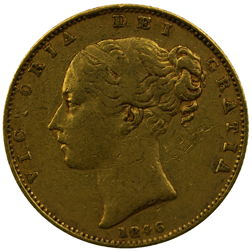 Pre-Owned 1846 London Mint Victorian 'Shield' Full Sovereign Gold Coin