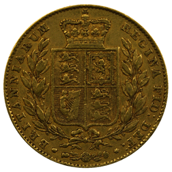 Pre-Owned 1846 London Mint Victorian 'Shield' Full Sovereign Gold Coin
