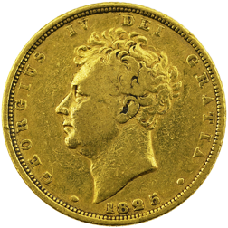 Pre-Owned 1825 George IV Bare Head Full Sovereign Gold Coin