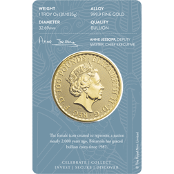 Pre-Owned 2023 UK Queen Elizabeth II Britannia 1oz Gold Coin - Carded