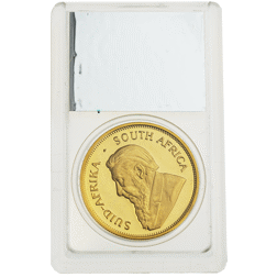 Pre-Owned 1975 South African Krugerrand 1oz Proof Gold Coin - SAGCE Graded 104 - Certificate 64682