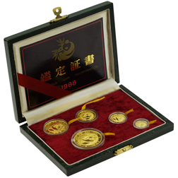 Pre-Owned 1988 Chinese Panda 5 Coin Gold Proof Set