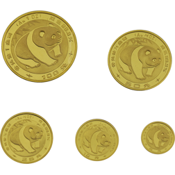 Pre-Owned 1983 Chinese Panda 5 Coin Gold Set