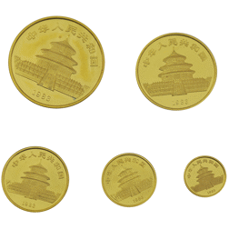 Pre-Owned 1983 Chinese Panda 5 Coin Gold Set