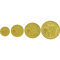 Pre-Owned 2015 Somalian Elephant Four Coin Gold Proof Set