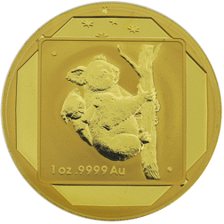 Pre-Owned 2014 Royal Australian Mint Koala Road Sign Frosted Uncirculated 1oz Gold Coin