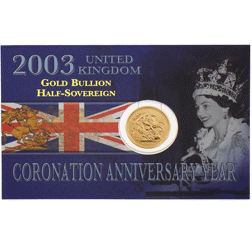 Pre-Owned 2003 UK Half Sovereign Gold Coin - Carded