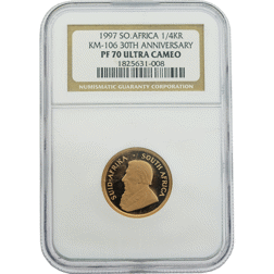 Pre-Owned 1997 South African Krugerrand 1/4oz Proof Gold Coin NGC Graded PF70 - 1825631-008