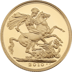 Pre-Owned 2010 UK Half Sovereign Proof Design Gold Coin