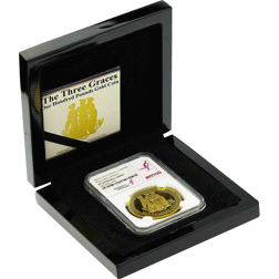 Pre-Owned 2015 Tristan Da Cunha Three Graces 1oz Gold Coin NGC Graded PF70 - 4262531-029