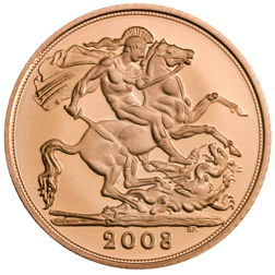 Pre-Owned 2008 UK Half Sovereign Gold Coin - Carded
