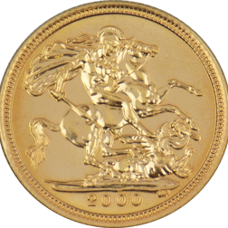 Pre-Owned 2000 UK Half Sovereign Gold Coin - Carded