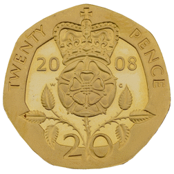 Pre-Owned 2008 UK 20p Proof Design Gold Coin