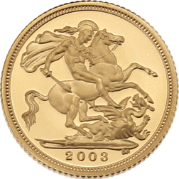 Pre-Owned 2003 UK Half Sovereign Proof Gold Coin