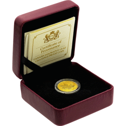 Pre-Owned 2019 Royal Canadian Mint 40th Anniversary of the Maple Leaf 1/4oz Proof Gold Coin