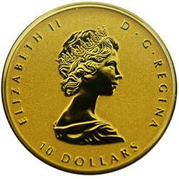 Pre-Owned 2019 Royal Canadian Mint 40th Anniversary of the Maple Leaf 1/4oz Proof Gold Coin