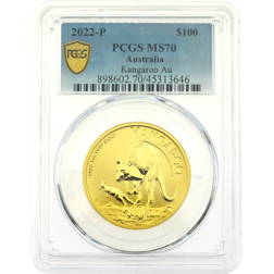 Pre-Owned 2022 Australian Kangaroo 1oz Gold Coin PCGS Graded MS70 - 898602.70/45313646