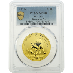 Pre-Owned 2022 Australian Kangaroo 1oz Gold Coin PCGS Graded MS70 - 898602.70/45313647