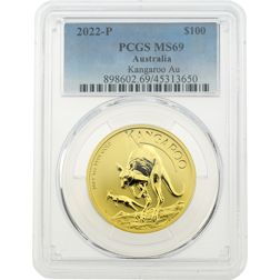 Pre-Owned 2022 Australian Kangaroo 1oz Gold Coin PCGS Graded MS69 - 898602.69/45313650