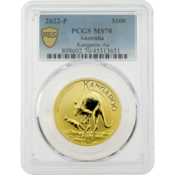 Pre-Owned 2022 Australian Kangaroo 1oz Gold Coin PCGS Graded MS70 - 898602.70/45313651