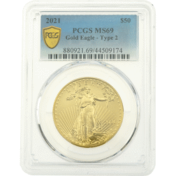 Pre-Owned 2021 USA Eagle Type II 1oz Gold Coin PCGS Graded MS69 - 880921.69/44509174