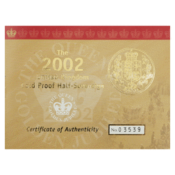 Pre-Owned 2002 UK Proof Half Sovereign Gold Coin