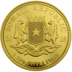 Pre-Owned 2015 Somalian Elephant 5oz Proof Gold Coin