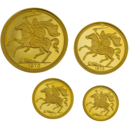 Pre-Owned 1973 Isle of Man Proof Gold Sovereign 4-Coin Set