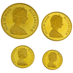 Pre-Owned 1973 Isle of Man Proof Gold Sovereign 4-Coin Set