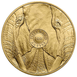 Pre-Owned 2022 South African 'Big Five' Elephant 1oz Gold Coin