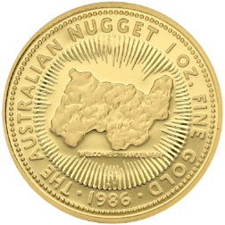 Pre-Owned 1986 Australian Nugget 1oz Proof Design Gold Coin