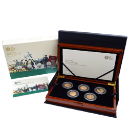 Pre-Owned 2019 UK '50 Years of the 50p' British Military Gold Proof 5-Coin Collection