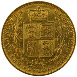 Pre-Owned 1866 London Mint DN.33 Victorian 'Shield' Full Sovereign Gold Coin