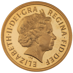 Pre-Owned 2009 UK Quintuple Sovereign Proof Design Gold Coin