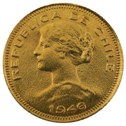 Pre-Owned 1946 Chile 100 Peso Gold Coin