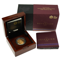 Pre-Owned 2015 UK Fifth Portrait Proof First Edition Full Sovereign Gold Coin - Damaged Box