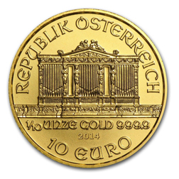 Pre-Owned Austrian Philharmonic 1/10oz Gold Coin - Mixed Dates
