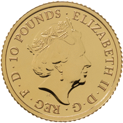 Pre-Owned 2018 UK Lunar Dog 1/10oz Brilliant Uncirculated Gold Coin - Boxed