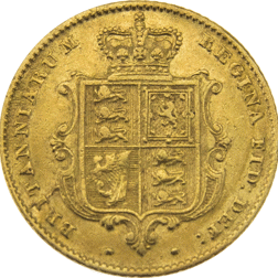 Pre-Owned 1846 London Mint Victorian 'Shield' Half Sovereign Gold