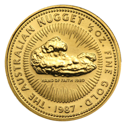 Pre-Owned 1987 Australian Nugget 1/2oz Gold Coin
