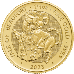 Pre-Owned 2023 UK Tudor Beasts 'Yale of Beaufort' 1/4oz Gold Coin
