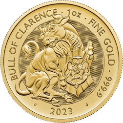Pre-Owned 2023 UK Tudor Beasts Bull of Clarence 1oz Gold Coin