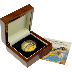 Pre-Owned 2014 Niue Green Sea Turtle 1oz Proof Gold Coin