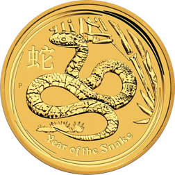 Pre-Owned 2013 Australian Lunar Snake 1/2oz Gold Coin